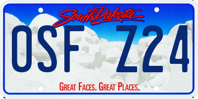 SD license plate 0SFZ24