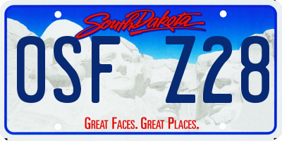 SD license plate 0SFZ28