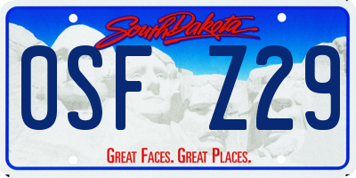 SD license plate 0SFZ29