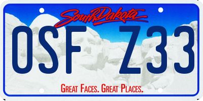 SD license plate 0SFZ33