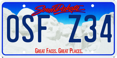 SD license plate 0SFZ34