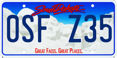 SD license plate 0SFZ35