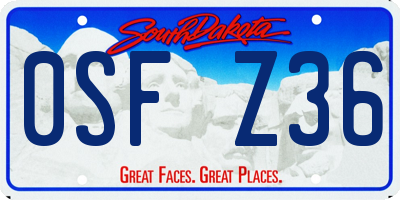 SD license plate 0SFZ36