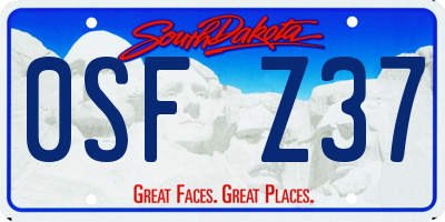 SD license plate 0SFZ37
