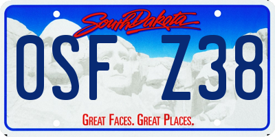 SD license plate 0SFZ38