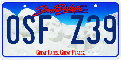 SD license plate 0SFZ39