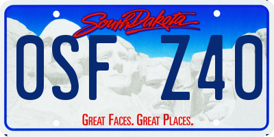 SD license plate 0SFZ40