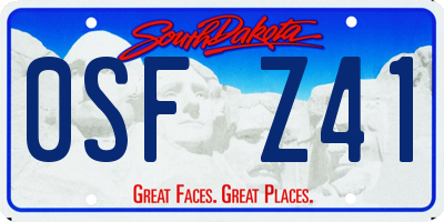 SD license plate 0SFZ41