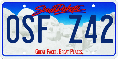 SD license plate 0SFZ42