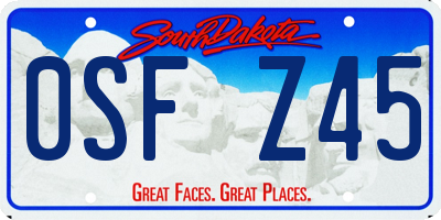 SD license plate 0SFZ45