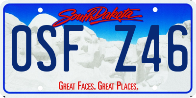SD license plate 0SFZ46