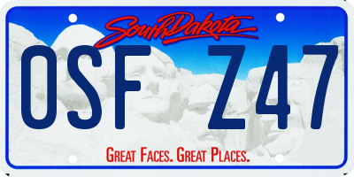 SD license plate 0SFZ47