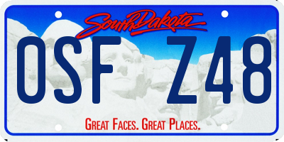 SD license plate 0SFZ48
