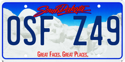 SD license plate 0SFZ49