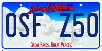 SD license plate 0SFZ50