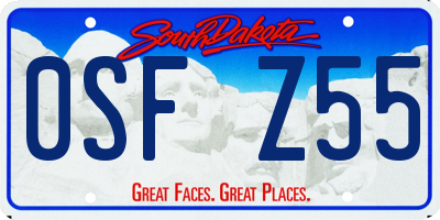 SD license plate 0SFZ55