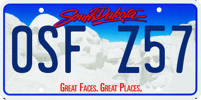SD license plate 0SFZ57
