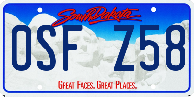 SD license plate 0SFZ58