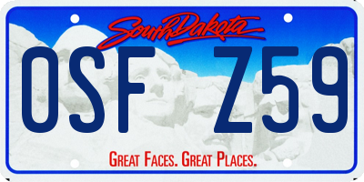 SD license plate 0SFZ59
