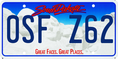 SD license plate 0SFZ62