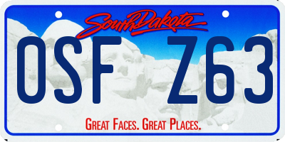 SD license plate 0SFZ63