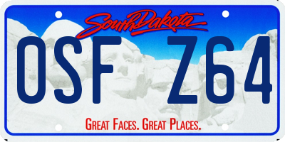SD license plate 0SFZ64