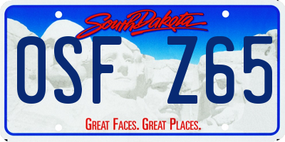 SD license plate 0SFZ65