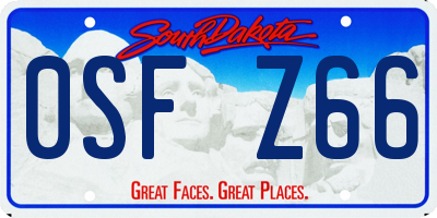 SD license plate 0SFZ66