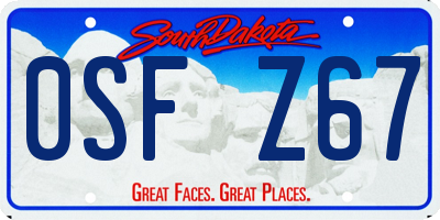 SD license plate 0SFZ67