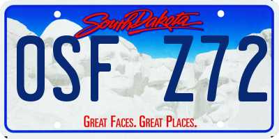 SD license plate 0SFZ72
