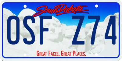 SD license plate 0SFZ74