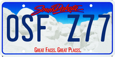 SD license plate 0SFZ77