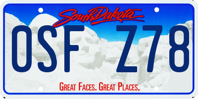 SD license plate 0SFZ78