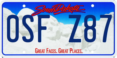 SD license plate 0SFZ87