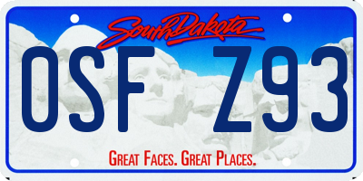 SD license plate 0SFZ93