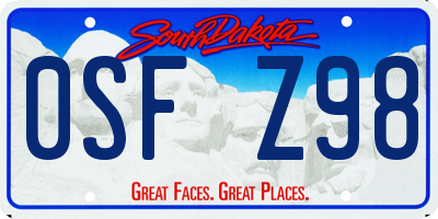 SD license plate 0SFZ98