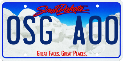 SD license plate 0SGA00