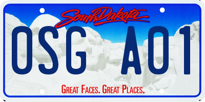 SD license plate 0SGA01