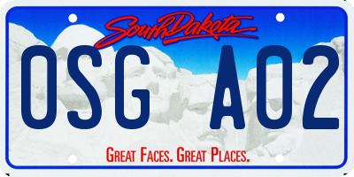SD license plate 0SGA02