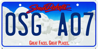 SD license plate 0SGA07