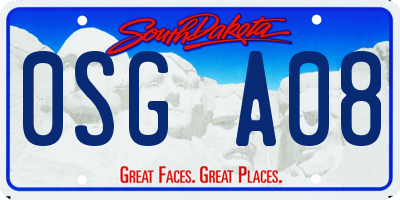 SD license plate 0SGA08