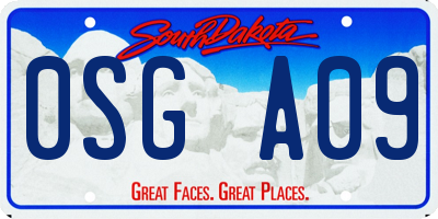 SD license plate 0SGA09