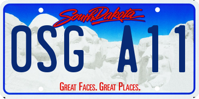 SD license plate 0SGA11