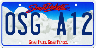 SD license plate 0SGA12