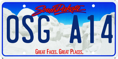 SD license plate 0SGA14