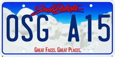 SD license plate 0SGA15
