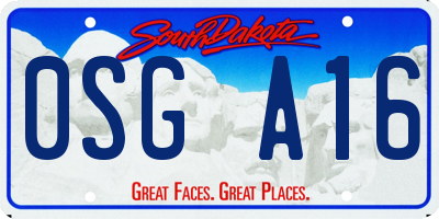 SD license plate 0SGA16