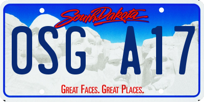 SD license plate 0SGA17