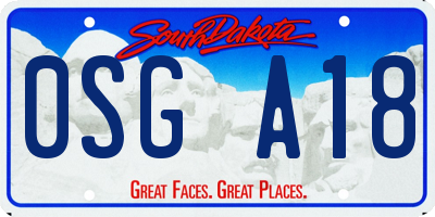 SD license plate 0SGA18