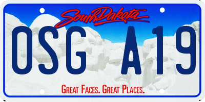 SD license plate 0SGA19